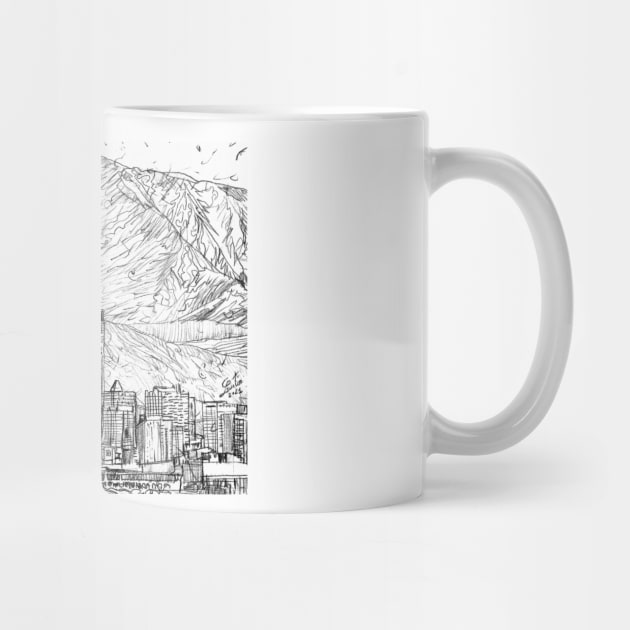 LOS ANGELES skyline - pencil portrait .1 by lautir